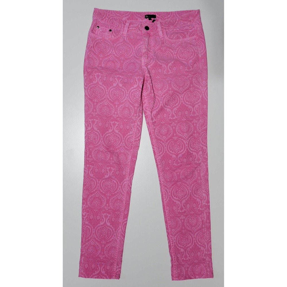 Six By 6 Pink Paisley Embossed Jeans